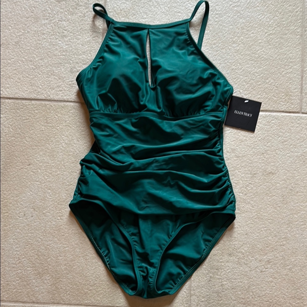 Ellen Tracy One Piece Swimsuit Halter Neck and slimming tummy panel
Never worn
